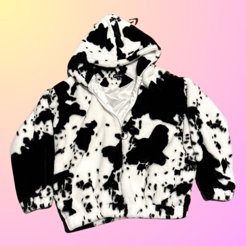 MOTEL ROCKS Cow Hide Emerson Jacket
